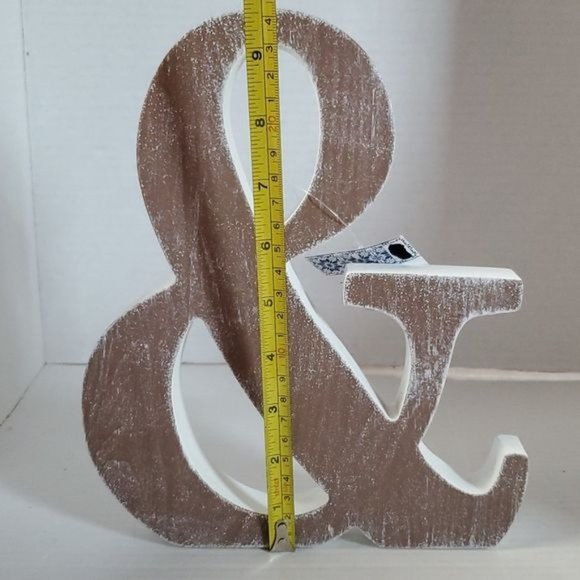9½" & Ampersand Wood Table Top Home Decor Art  Distressed Decoration - Picture 9 of 11